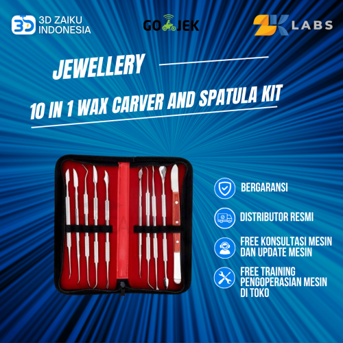 ZKLabs 10 in 1 Wax Carver and Spatula Kit for Perhiasan Jewellery Carving Design Making